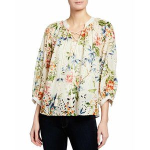 Johnny Was Sonnet Eyelet Peasant Top Boho NWT